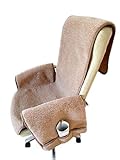 Sesselschoner Alpaca Anti-Rutsch Stoff mit Taschen Sesselauflage Überwurf Made in Germany