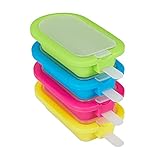 Relaxdays Eisformen 4er Set, Silikon, Eis am Stiel, Wassereis, Speiseeis, BPA frei, Stieleisform,...
