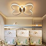 LED Deckenleuchte Schlafzimmer, 40W Kinderzimmerlampe Deckenlampe Holz, 38cm Kreativen Schmetterling...