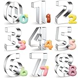 Zahlen Ausstecher, 9 Stück Ausstechformen Zahlen 0-9 Edelstahl Digitaler Keksausstecher Fondant...