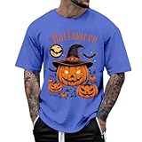 Herren-T-Shirt mit lustigem Halloween-Kürbis-Aufdruck, lässig, bequem, kurzärmlig, für den...