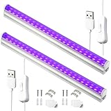 Smavolt Schwarzlicht Röhre 10W USB, tragbar mit Schalter, 385-400 nm UV Licht, Schwarzlicht LED Bar...
