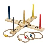 Relaxdays Ringwurfspiel, Holzwurfspiel für Kinder & Erwachsene, Ringe werfen, drinnen & draußen,...