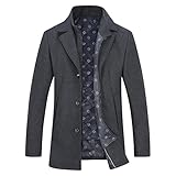 YOUTHUP Herren Mantel mit Steppweste Winter Wollmantel Wolle Slim Fit Übergangsmantel Outdoor...