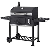 tepro Toronto XXL, Holzkohlegrill / Grillwagen, Grillfläche: ca. 71,5 x 46 cm, Edelstahl-Griff,...
