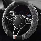 Lenkradbezug Fall Winter Warm Gestellten Plüsch Weich Protector Universal Fell Rad Innenzubehör...