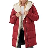 Wintermantel Damen Gefüttert Steppjacke Lange Elegant Damenmantel Langarm Winter Warm Parka Jacke...