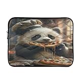 Panda Chef Eating Pizza 13-14 Zoll Laptop Sleeves Ästhetische Laptophülle Laptop Sleeve Tasche