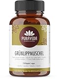 Puraveda Grünlippmuschel 150 Kapseln - 1650 mg Grünlippmuschelpulver pro Tagesdosis - hochdosiert...