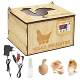 BREUAILY DIY Mini 9 Eier Inkubator Holz Geflügeleier Brutautomat Intelligente Hühner Brutkasten...