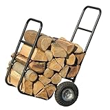 Robuster Holzwagen mit großen Rädern – 113,4 kg Tragkraft Stahlwagen für einfachen Transport...