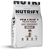 NUTRIFY Whey Protein Pulver Schokolade– Ideal für Muskelaufbau und Diät, 21g Protein/Portion,...
