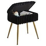Aibiju Samt-Schminktischhocker, Rechteckiger Schminkhocker mit Storange, Make-up-Hocker mit 4...