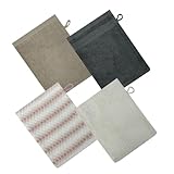 Mitt Waschlappen aus Baumwolle, 4 Stück, tragbare Handtücher, Peeling-Handtücher, Badreiniger,...
