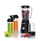 VERTENZ Titan 30 | Standmixer Smoothie Mixer | Behälter 1000ml | To-Go-Trinkflasche 400ml und 600ml...