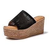 JOMIX Römer Keilabsatz Schuhe Plateau Pantoletten Damen Strandschuhe Mädchen Sommerschuhe...