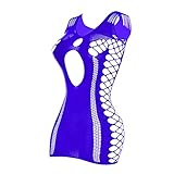 Damen Mesh Body Dessous Neglige Babydoll Netz Minikleid Durchsichtiges Figurbetontes Netzkleider...