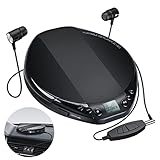 Gueray Tragbarer CD Player mit Kopfhörer Discman CD Player Tragbar mit 3,5 bis 3,5 mm AUX-Kabel...