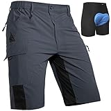 Cycorld MTB Hose Herren Radhose, Schnelltrocknend MTB Shorts mit Sitzpolster, Elastische Farradhose...