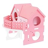 DIKACA Doppelstöckiges Hamsterhaus mit Balkon Kleintierversteck für Hamster und Mäuse Spielhaus...