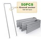 (50 Stück) Heringe erdnägel stabil, heringe Camping 150mm x 36mm,Ø3 mm,erdanker bodenanker für...