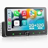 Android Autoradio 1din mit Navi 7 Zoll Bildschirm Android Auto & Wireless CarPlay Auto Radio Touch...