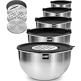 Terlulu Rührschüssel 5er Set, Edelstahl Schüssel Salatschüssel Set mit Deckel,...