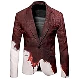 Caxndycing Halloween Sakko Herren Hässliche Horror Blazer Blutiges Bedruckt Bluse Gruseliges Anzug...