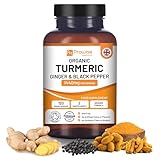 Kurkuma Curcumin 1440 mg mit schwarzem Pfeffer und Ingwer I 120 Vegane Kurkuma-Kapseln Hochfest (2...