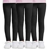 DDOBB 3er Pack Leggings Mädchen High Waist Leggins Kinder Sportleggins Lange Weich Elastisch Basic...