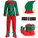I Love Fancy Dress LTD Elfen-Kostüm für Herren, 5-teilig, mit Jacke, Hose, Gürtel, Mütze mit...