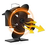 Awiivee Kaminventilator, 4 Lüfter Ofenventilator Kaminventilator Ohne Strom Leiser Betrieb...