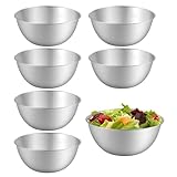 6 Stück Edelstahl Schüssel, Rührschüssel Salatschüssel Set, Edelstahlschüsseln mit Messmarken,...