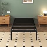 Lutown-Teen Metallbett 90x200 cm mit Rundes Beine, 36cm Höhe Bettrahmen Einzelbett mit Metall...