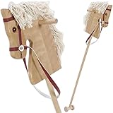 Mumbee Steckenpferd für Kinder Hobby Horse Top Qualität mit Haltegriffen und Rollen aus Holz...