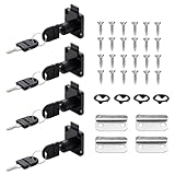 4 Sets Möbelschloss mit Schlüssel, 22mm Sicherheits Schrankschloss, Schwarz Rostfreier Stahl...