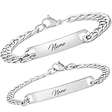 BAVELA Personalisierte Armbänder mit Gravur | Edelstahl Pärchen Armband mit Wunschgravur |...