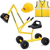 Bagger Spielzeug für 3-8 Jahre alte Jungen: Aufsitzbagger Spielzeug Sandbagger auf Rädern,...