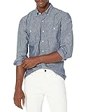Amazon-Marke: Goodthreads Herren Slim-fit Long-Sleeve Chambray Shirt Freizeithemd, navy, Large