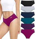 anqier Unterhosen Damen, 6er Pack Baumwolle Panties Atmungsaktiv Slips Damen Bequeme Hipster Frauen...