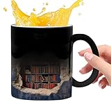 Zuasdvnk Wärmewechsel-Kaffeetassen, Bücherregal-Kaffeetasse – Espresso-Tasse mit Wärmewechsel,...