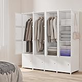 JOISCOPE DIY tragbarer Kleiderschrank, platzsparender modularer Kunststoffschrank mit Türen mit...