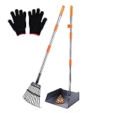 HAPPY HACHI Hundekotschaufel und Harke Set, Hundekotsammler mit verstallber Länge Griff, für...