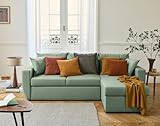 Astoria - Ecksofa beidseitig montierbar 4-Sitzer - Schlaffunktion und Bettkasten - aus veganem Leder...