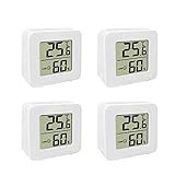 4er Set Digital Thermometer für Innenräume, LCD Hygrometer & Thermometer, Hochpräzises Sensor...