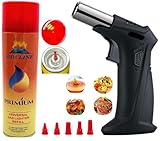 SMHLINE® Flambierbrenner inkl. 1x Gas 300 ml, Feuerzeuge 1300 ℃, Bunsenbrenner, Feuerzeuggas,...