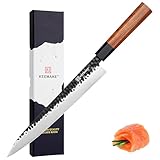 KEEMAKE Sashimi Sushi Messer, Japanisches Messer Fischmesser 25 cm Klinge aus hochwertigem Edelstahl...