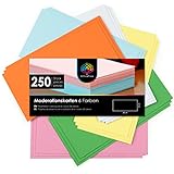 OfficeTree Moderationskarten rechteckig 20x9,8 cm - 250 Stk. 6 Farben - unverzichtbar für...
