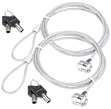 VisorTech Laptopsicherung: 2er-Set Notebookschlösser Safety Lock mit gummiertem Stahlkabel, 1,8 m...