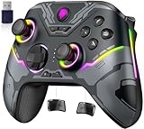 EasySMX X15 Controller PC, PC Controller Wireless mit 7 RGB Licht, Gaming Controller PC mit Hall...